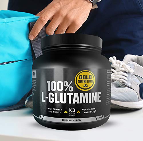 Goldnutrition L- Glutamine 300g polvo, Aumento de Masa Muscular