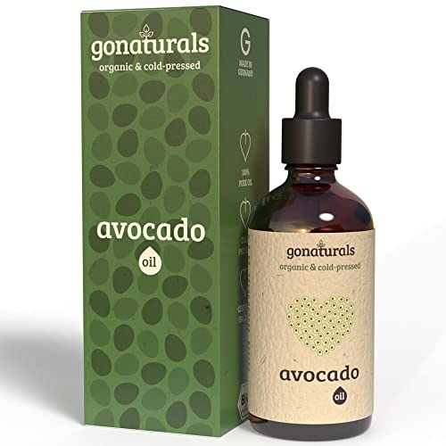 GoNaturals Aceite de Aguacate 100% Puro - Aceite Aguacate Puro, Eficaz Antiacne - Aceite de Aguacate para el Cabello - Aceite Vegetal Prensado en Frio para Piel Seca - Aceite de Aguacate Bio, 100ml