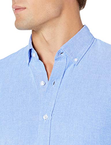 Goodthreads Slim-Fit Long-Sleeve Solid Oxford Shirt Camisa, Azul (Blue), Medium