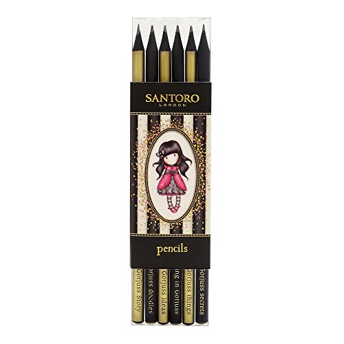 Gorjuss Ladybird Black and Gold Pencil Set