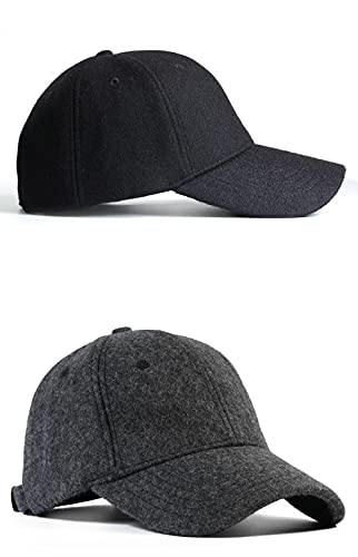 Gorras De Hombre Sombreros Cap Gorros De Lana De Gran Tamaño para Hombre, Gorras De Béisbol De Fieltro De Talla Grande para Hombre-Light_Grey_Velvet_54-58Cm