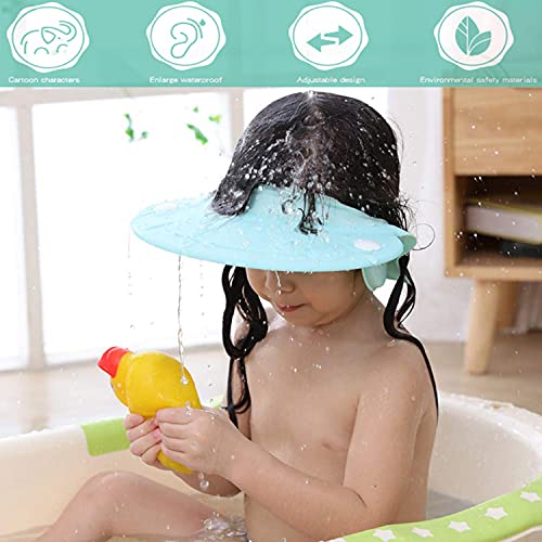 Gorro de ducha para niños, protector de champú ajustable, Gorro de Champú de Silicona Suave, protector de champú, protector de baño, gorro suave, resistente al agua, para más de 6 meses