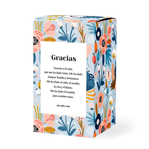 GOVALIS Vela Aromática Gracias | Cera de Soja 100% Natural | 100 Horas, Vela Perfumada Grande en Vaso, Vegana, Olor a Flores Cítrico y Dulce, Regalos Originales Amigos, Decoración, Yoga