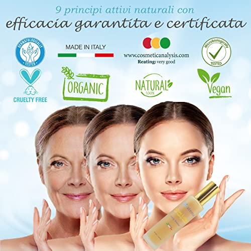 Grande 50ml. Sérum Facial con Ácido Hialurónico, Aloe Vera, Vitamina C, E, Colágeno Marino. Suero Orgánico, Natural, Vegano, Antiedad, Antiarrugas, Antimanchas, Hidratante para Rostro Cuello Escote.