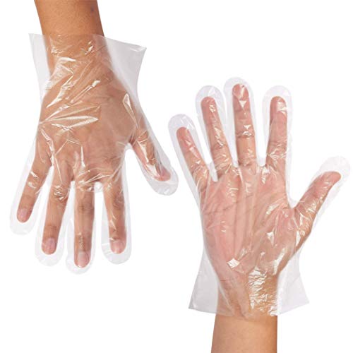 GreenBee 1000 Guantes Desechables - Guantes Plastico Desechables - Guantes Polietileno de Calidad Alimentaria para Comida Manualidades Limpieza Pelo Tinte y Mucho Más - Transparente, Tamaño Grande