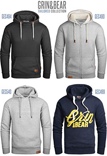 Grin&Bear GEC494 Sudadera con capucha para hombre Negro L