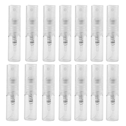 GROOMY Embotellado, 100Pcs Mini Clear 2ml Botella de Spray Recargable de plástico Atomizador de Muestra de Perfume