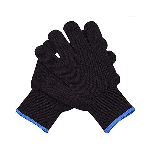 Guante resistente al calor, 2 unidades, guantes de protección contra el calor, para peluquería, guante profesional para alisar el pelo, accesorio para rizar, color azul