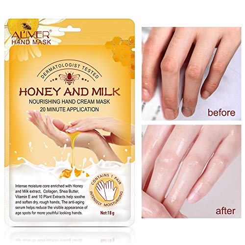 Guantes Hidratantes Para Manos, 5 Pares Miel Y Leche Mascarilla Hidratante Para Manos Secas, Cuidado De Manos Para Mujeres Hombres