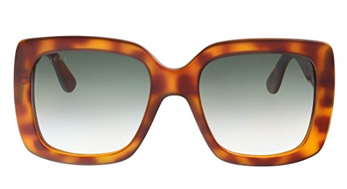 Gucci GG0141S 002 Gafas de Sol, Marrón (Avana/Green), 53 para Mujer