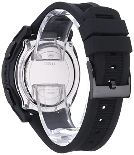 GUESS Men's Stainless Steel Quartz Watch with Silicone Strap, Black, 24 (Model: GW0225G3)