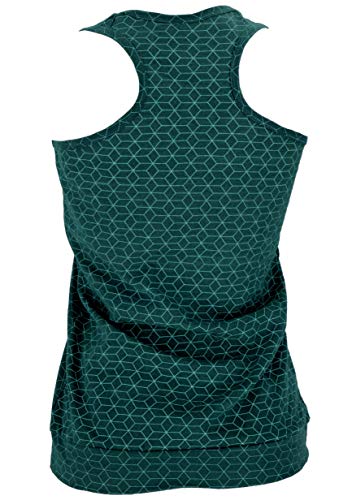 GURU SHOP Camiseta de yoga de algodón con diseño de flor de la vida, para mujer, petróleo, L