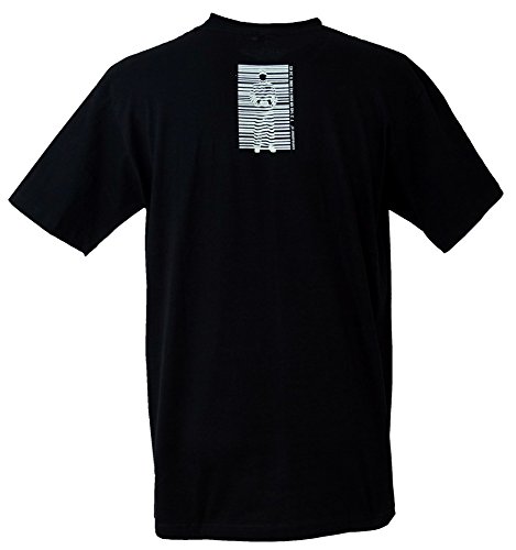 GURU SHOP Camiseta divertida para hombre, algodón, cuello redondo, manga corta, alternativa, Código de barras / negro., XL