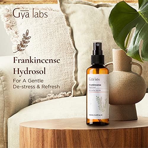 Gya Labs Frankincense Spray por Haŭta Prizorgo kaj Streso-Malpezigo - Vizaĝa Nebulo Spray Por Malpezigi Irititan Haŭton kaj Plibonigi Humoron - 100 Pura Nerafinita Esenca Oleo - 100ml