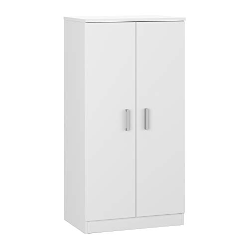 Habitdesign Mueble Zapatero Dos Puertas, Mueble Auxiliar, Modelo Basic, Acabado en Blanco, Medidas: 55 cm (Ancho) x 108 cm (Alto) x 36 cm (Fondo)