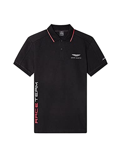 Hackett London Amr Race Team Polo, 999 Negro, XL para Hombre