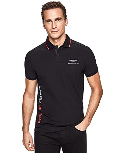 Hackett London Amr Race Team Polo, 999 Negro, XL para Hombre