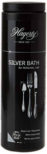 Hagerty Silver Bath Baño de inmersión para la rápida limpieza de la plata y la protección contra la oxidación 580 ml I Liquido limpia cubiertos de plata o metal plateado con cesta