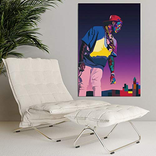 haocaitou Póster y arte de pared con diseño de rap de cantante masculino con texto en inglés «Modern Family bedroom Decor Posters 50 x 75 cm)