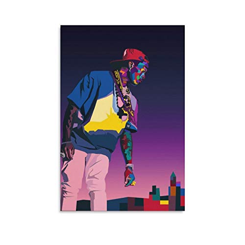 haocaitou Póster y arte de pared con diseño de rap de cantante masculino con texto en inglés «Modern Family bedroom Decor Posters 50 x 75 cm)