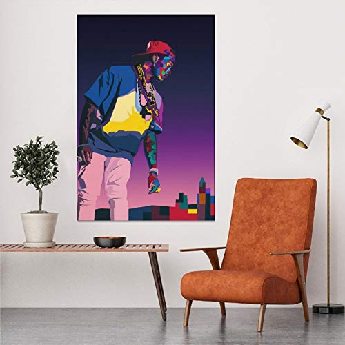 haocaitou Póster y arte de pared con diseño de rap de cantante masculino con texto en inglés «Modern Family bedroom Decor Posters 50 x 75 cm)