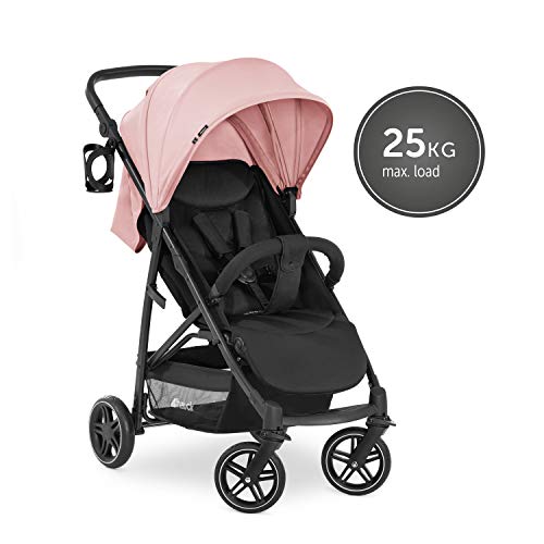 Hauck Rapid 4R Plus Silla Paseo De Hasta 25 Kg, Respaldo Reclinable Desde El Nacimiento, Capota Xl Con Upf 50+, Manillar Regulable Con Portavasos, Plegado Con Una Mano, Cesta De La Compra Grande- Rosa