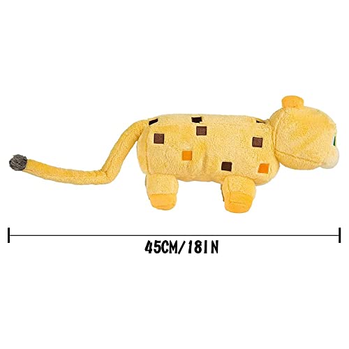 HDBCJGC Peluches Ocelot, Juguetes De Peluche Bonitos, Regalos, Juguetes De Peluche para Niños, Niñas Y Fanáticos De Los Juegos, 45 CM / 18"de Largo, Amarillo