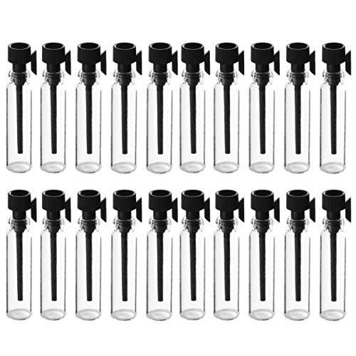 Healifty 100 botellas de probador de perfume para aromaterapia, fragancia y perfume, para mujeres y hombres, cuentagotas negro
