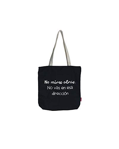 Hello-Bags. Bolso Tote. Algodón 100%. Modelo NOMIRES. Negro. con Cremallera, Forro y Bolsillo Interior. 37 * 38 cm. Incluye Bonito sobre Kraft de Regalo.