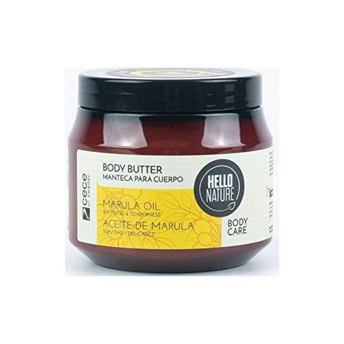 Hello Nature Marula Oil Body Butter | Crema Hidratante de Aceite de Marula 250 ml | Crema Corporal | Con Propiedades Antioxidantes Para Pieles Opacas| Contiene vitamina E y Aceite de Jojoba