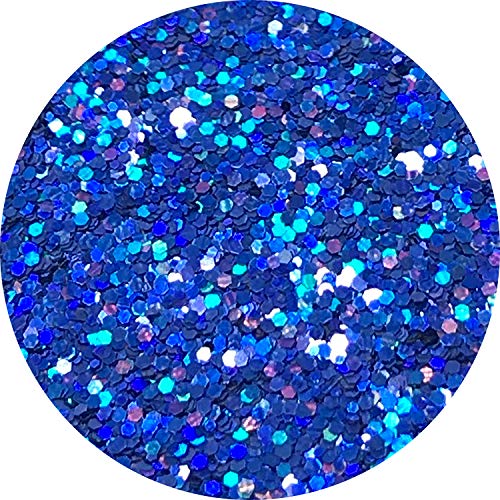 Hemway azul zafiro holográfica de Super Chunky Craft del brillo de la coctelera de Artes Oficios Vasos de papel de vidrio decoraciones diy de Proyectos - 1/8" 0,125" 3 MM - 110 g / 4,6 oz