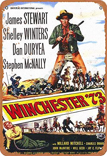 Henson James Stewart Winchester '73 Vintage Tin Sign Logo 12 * 8 Inches Advertising Eye-Catching Wall Decoration