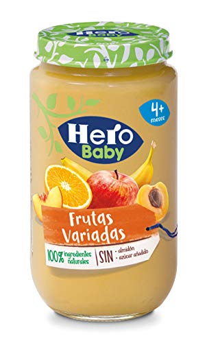 Hero Baby - Tarrito de Frutas Variadas, Ingredientes Naturales, para Bebés a Partir de los 4 Meses - Pack de 12 x 235 g