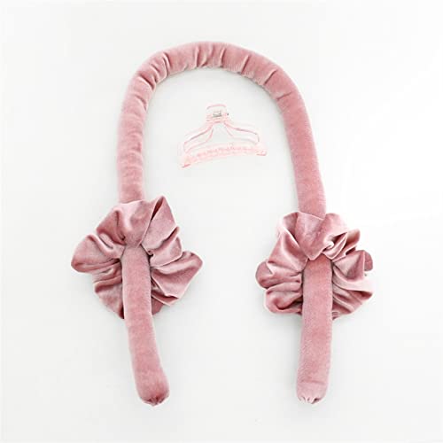 HEYUANPIUS Headband Curling Rod， Velvet Curling Barra de Curling sin Calor for Las Mujeres Soft Soft Headless Curls Curls Curler de Pelo Curler (Color : Pink)