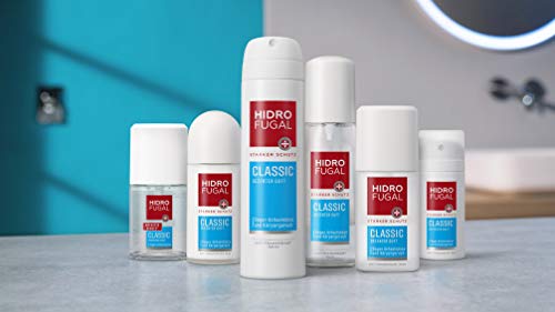 Hidrofugal Classic Spray (150 ml), fuerte protección antitranspirante con aroma discreto, desodorante en spray para una protección fiable sin alcohol etílico.