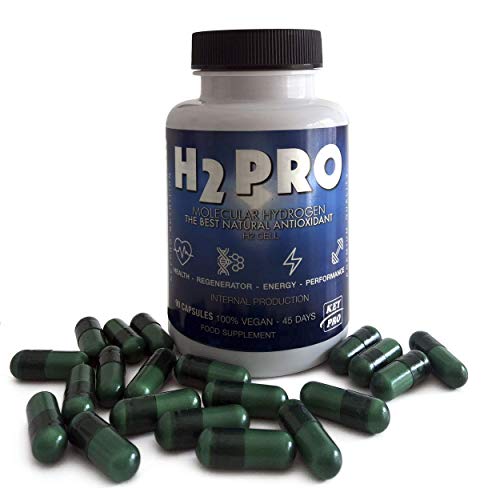 HIDRÓGENO MOLECULAR H2 Mejora El Rendimiento En General. ANTIOXIDANTE. ANTI RESACA - Recupera Excesos . Beneficioso Para La Piel, Recuperación Física y Mental. 90 cápsulas Vegetales/Keypro Nutrition