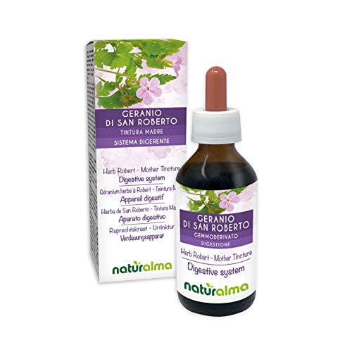 Hierba de San Roberto o Geranio robertiano (Geranium robertianum) hierba con flores Tintura Madre sin alcohol Naturalma | Extracto líquido gotas 100 ml | Complemento alimenticio | Vegano