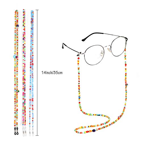 Hifot Correa Gafas 3 Piezas, Perlas Cuerda Gafas de Sol, Retenedor Cadenas Gafas Lectura para Mujer Hombre niño