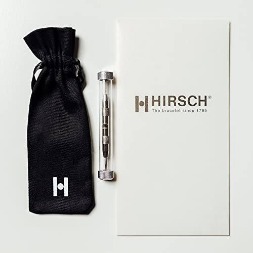 HIRSCH Correa de reloj Kansas L - Piel de becerro auténtica - Grabado de búfalo - Hombre/Mujer - negro - 22 mm