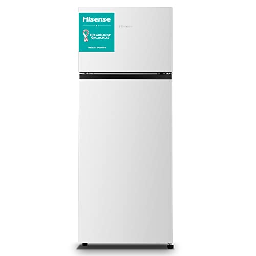 Hisense RT267D4AWF - Frigorífico Dos Puertas, Capacidad 205 L Neto, Cíclico, Alto 143 cm, Tirador Integrado, Puertas Reversibles, Congelador 4 Estrellas, Silencioso 40 dBA, Color Blanco