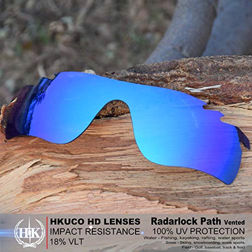 HKUCO Lentes de repuesto para Oakley Radarlock Path Vented Gafas de sol Azul/Negro/Fotocromismo Polarizado