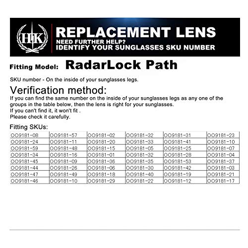 HKUCO Lentes de repuesto para Oakley Radarlock Path Vented Gafas de sol Transparente