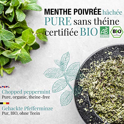 HOJAS DE MENTA PIPERITA ECOLÓGICA 150G - Menta secada para hacer té a la menta, té frio y para la Cocina - Infusión de Menta piperita Ecológica a grane