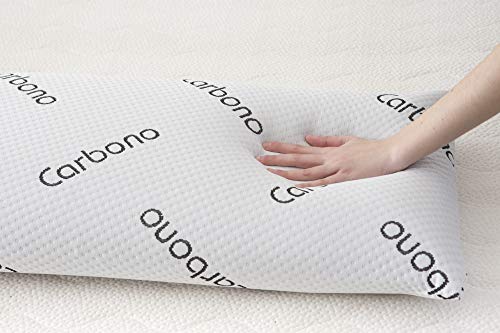 Home Heavenly® - Almohada viscoelástica Carbono Activo, núcleo Perforado, ergonómica, Fabricada en España (90x40 cm)