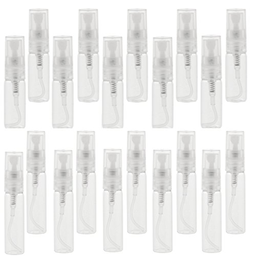 homyl 20pcs Mini Clear 3 ml 5 ml atomizador botella de cristal spray Perfume reutilizable Perfume Vacío Perfume Fine Mist Botella para la Día de viaje