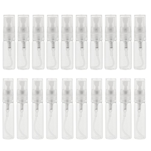 homyl 20pcs Mini Clear 3 ml 5 ml atomizador botella de cristal spray Perfume reutilizable Perfume Vacío Perfume Fine Mist Botella para la Día de viaje