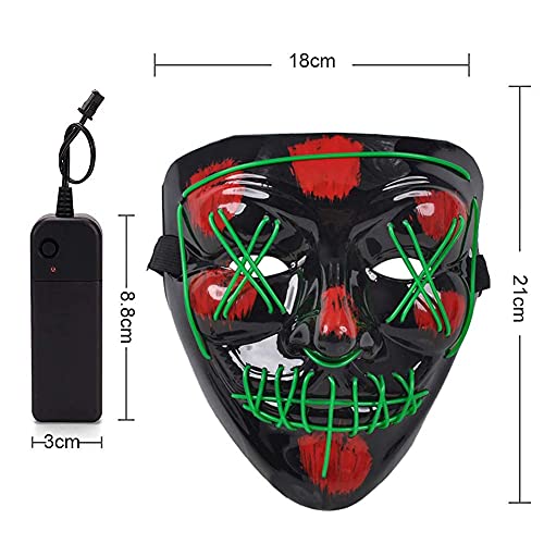 HONGXUNJIE Carnaval LED Purga Mascara Carnaval Terror MáScaras,MáScara Disfraz Luminosa,para Carnival Navidad Carnival Halloween Cosplay Grimace Festival Fiesta Show Mascarada