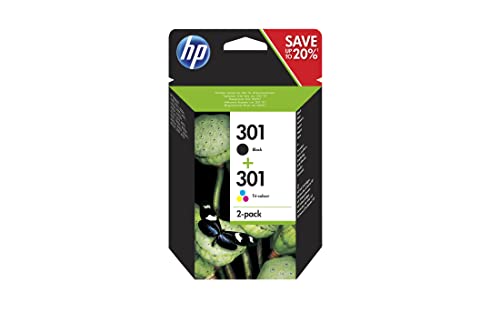 HP N9J72AE 301 Original Ink Cartridges, Black and Tri-Colour, Multipack