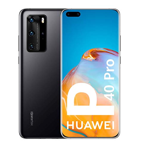 Huawei P40 Pro 5G - Smartphone de 6,58" OLED (8GB RAM + 256GB ROM, Cámaras Leica (50+40+12+TOF), zoom 50x, Kirin 990 5G, 4200 mAh, EMUI 10 HMS) Negro + altavoz CM51 [Versión ES/PT]