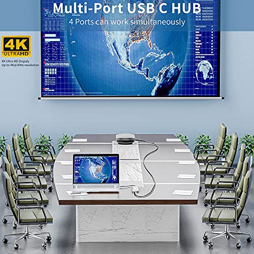 Hub USB C, Adaptador HDMI USB C 4 en 1, Adaptador multipuerto portátil con HDMI 4K, 87W PD, USB3.0,2.0, Adaptador Hub Tipo C Compatibles con MacBook Pro 13/15, ChromeBook, XPS y Portátiles USB C